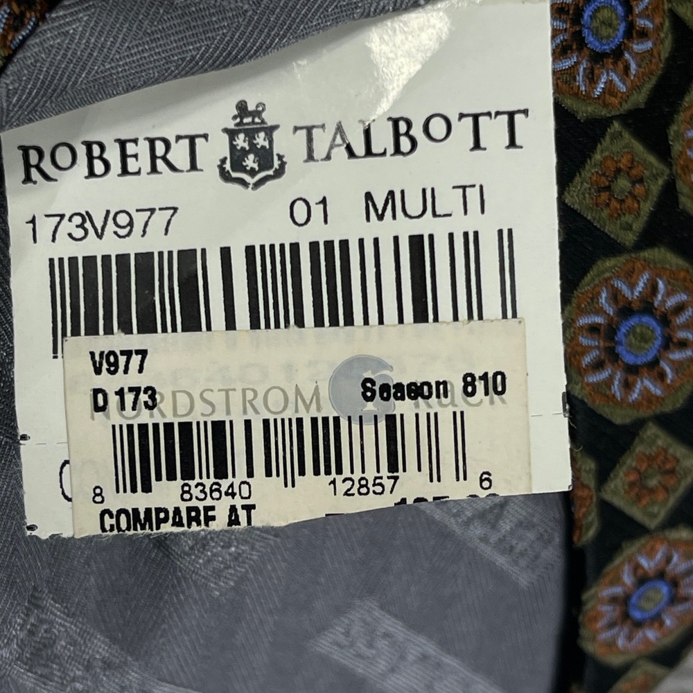 Robert Talbott Silk Tie Men OS Multi Geometric Medallion Best of Class - Picture 6 of 9